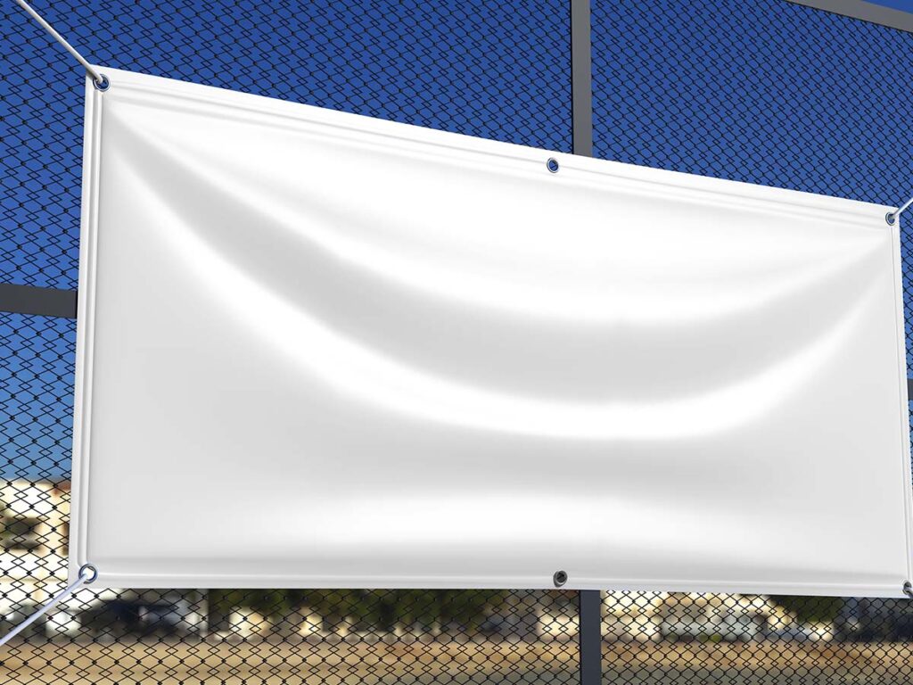 Blank Vinyl banner on a fence